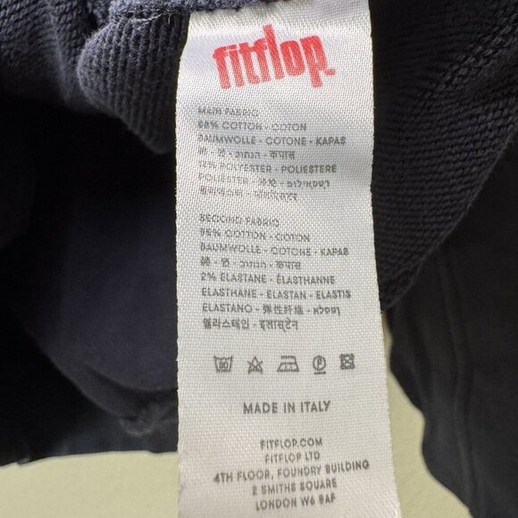 FITFLOP Made in Italy Small Navy Cotton Long Sleeves Ribbed Side Sweatshirt - Picture 5 of 7